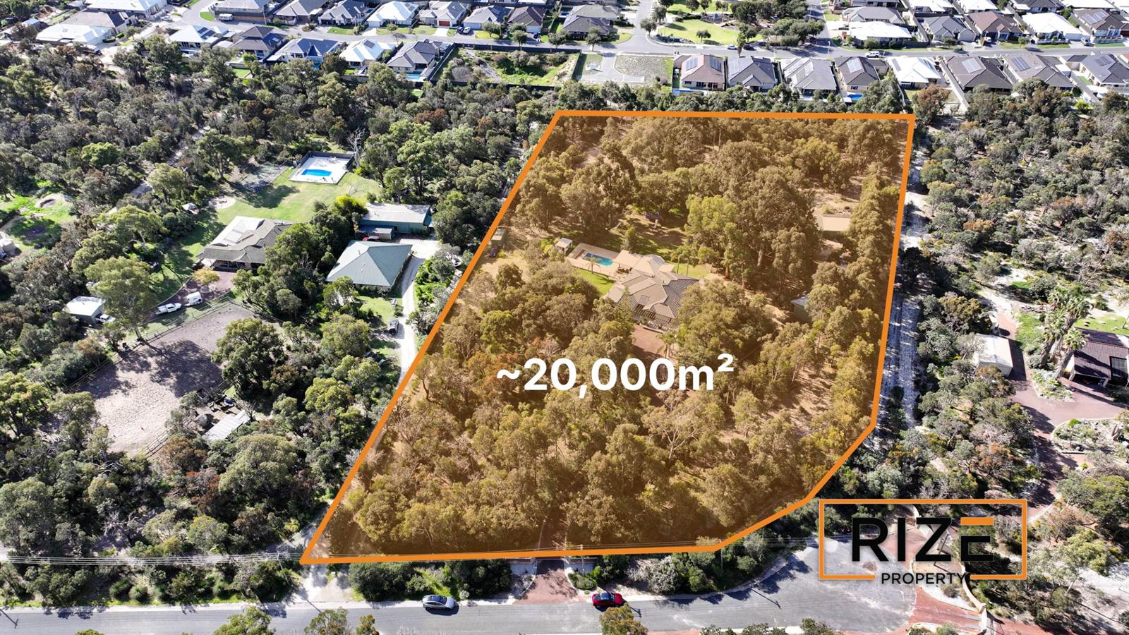 Aerial view of the property